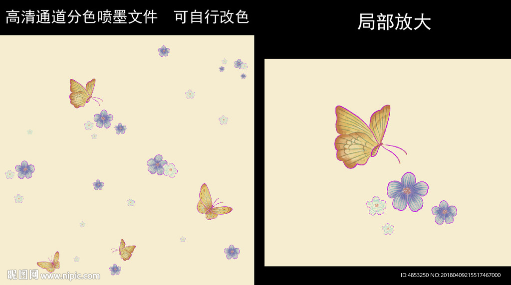 墙纸花卉 手绘花卉