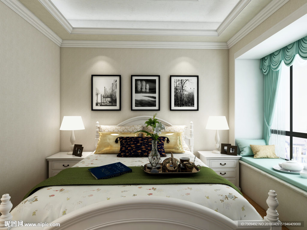 田园风格家居主卧装修效果