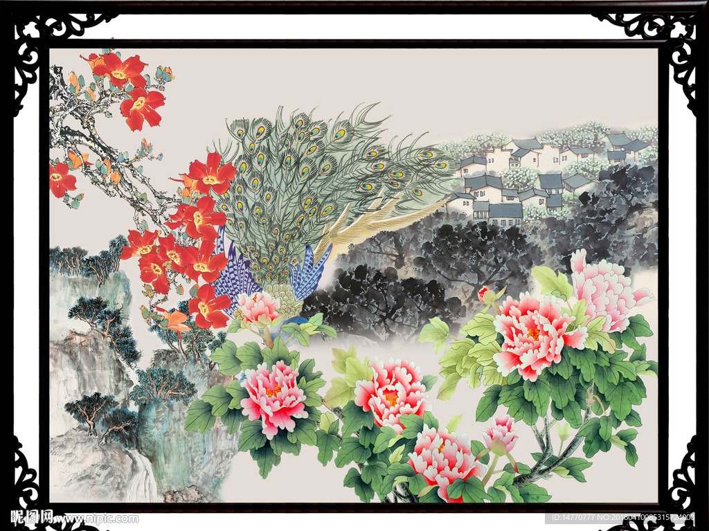 国画牡丹