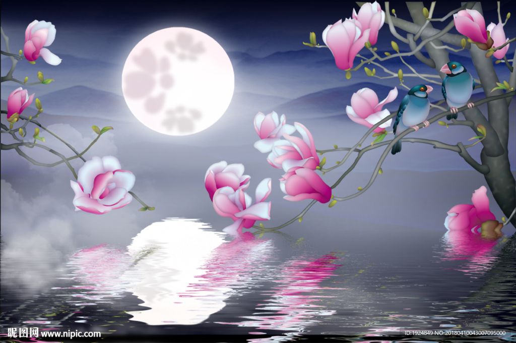 花好月圆壁画