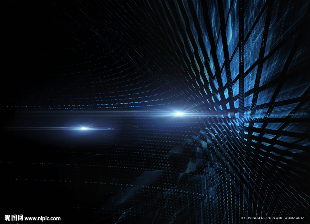 淘宝电商科技炫光蓝色背景装修模