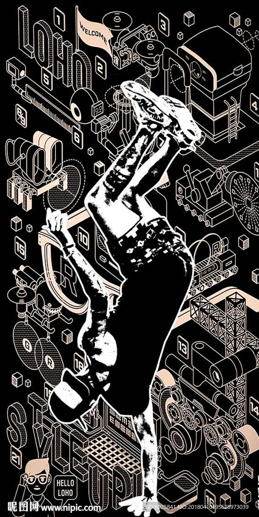 原创潮流街舞高清分层