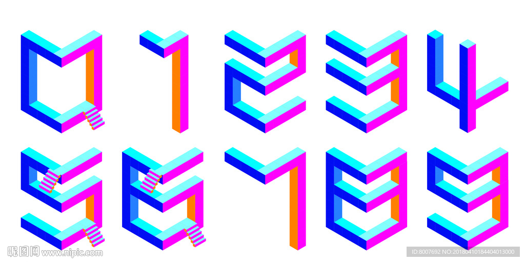 3D 立体 异形 数字