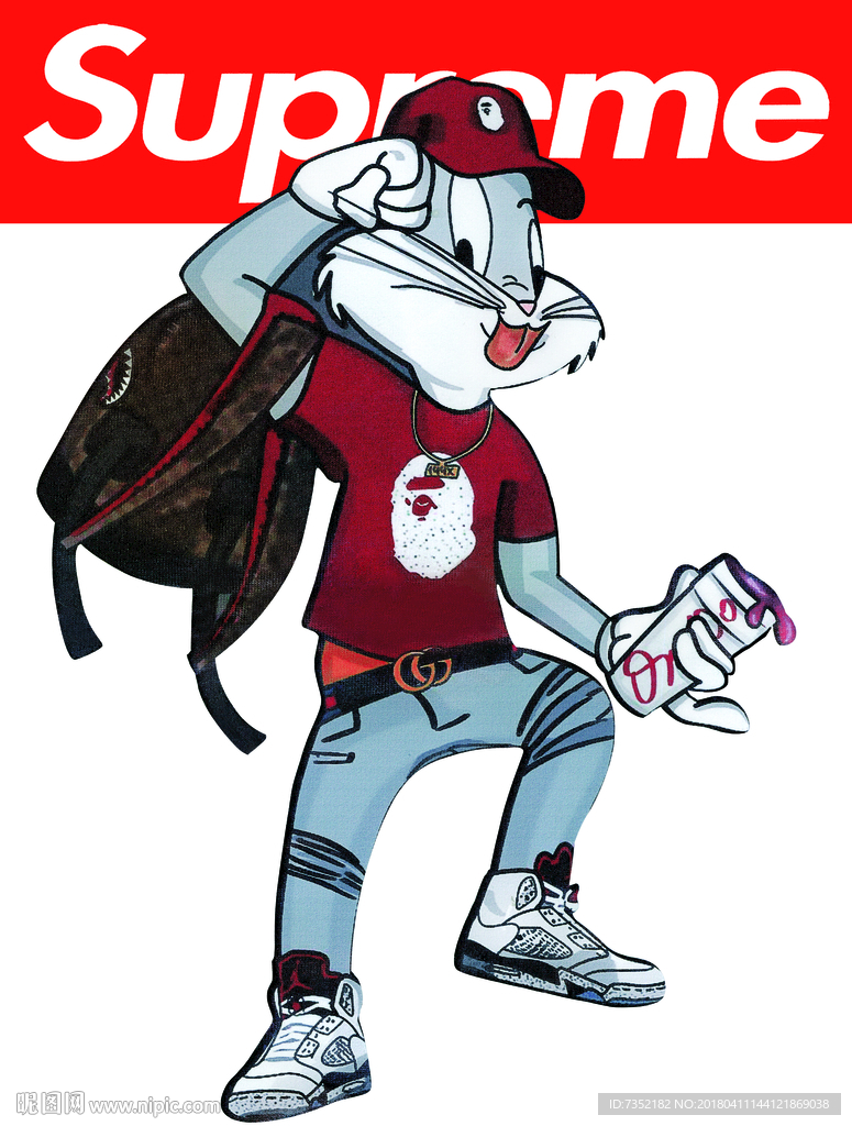 兔子卡通 兔八哥 书包