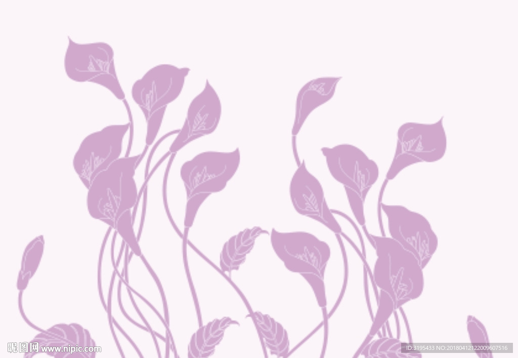 马蹄莲  花  硅藻泥图案