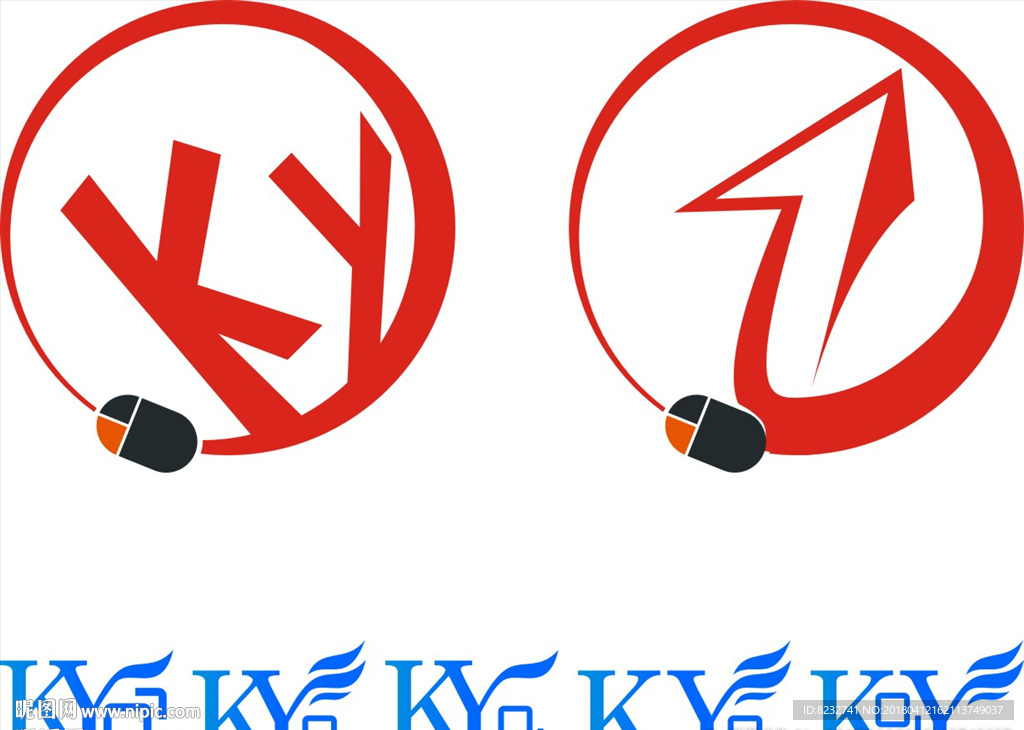 KY标志 鼠标 箭头 电脑