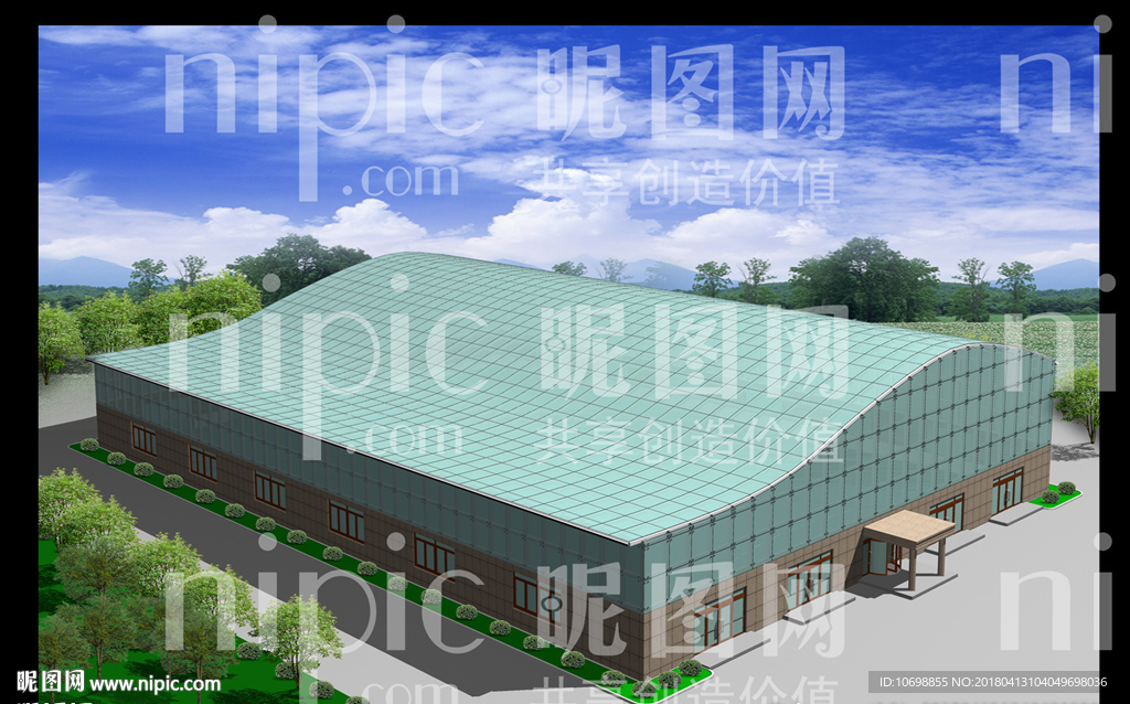 农业园区s弯阳光大棚效果图