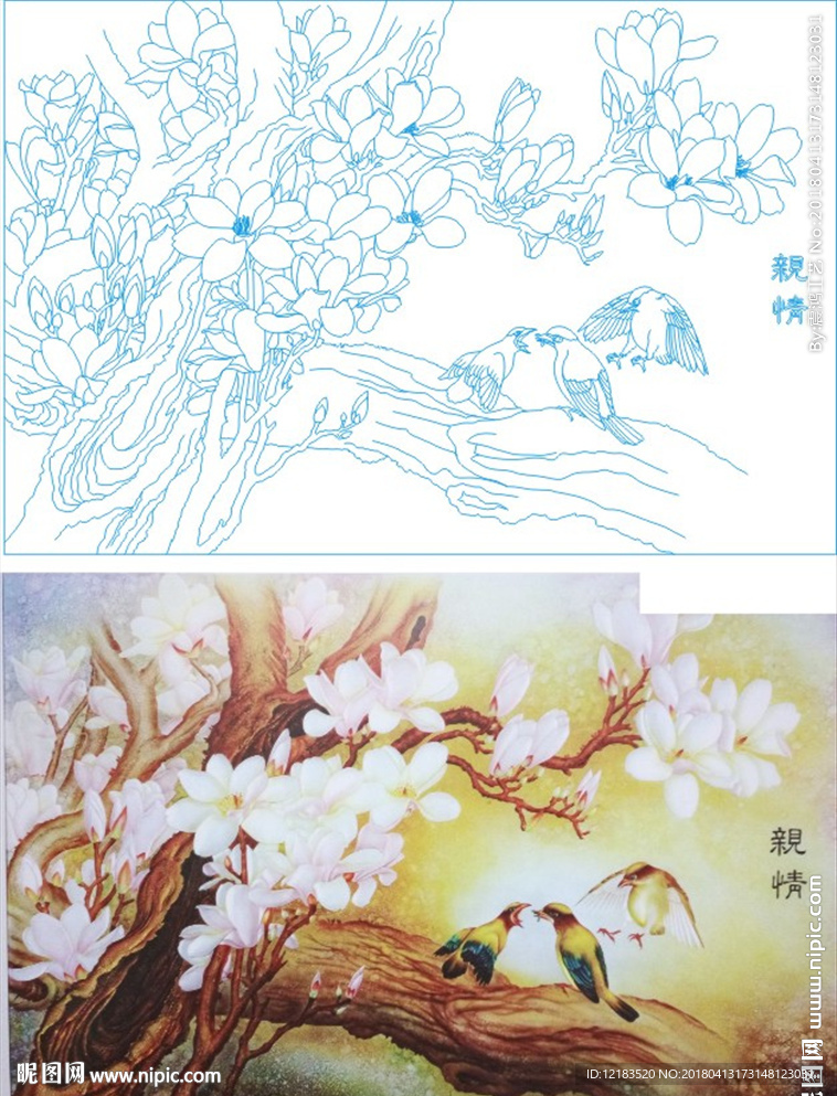 玉兰三鸟