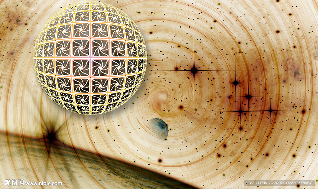 梦幻漩涡曲线星球电视背景墙
