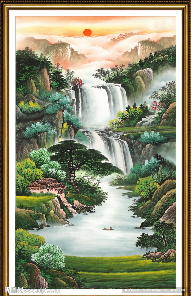 竖幅山水画