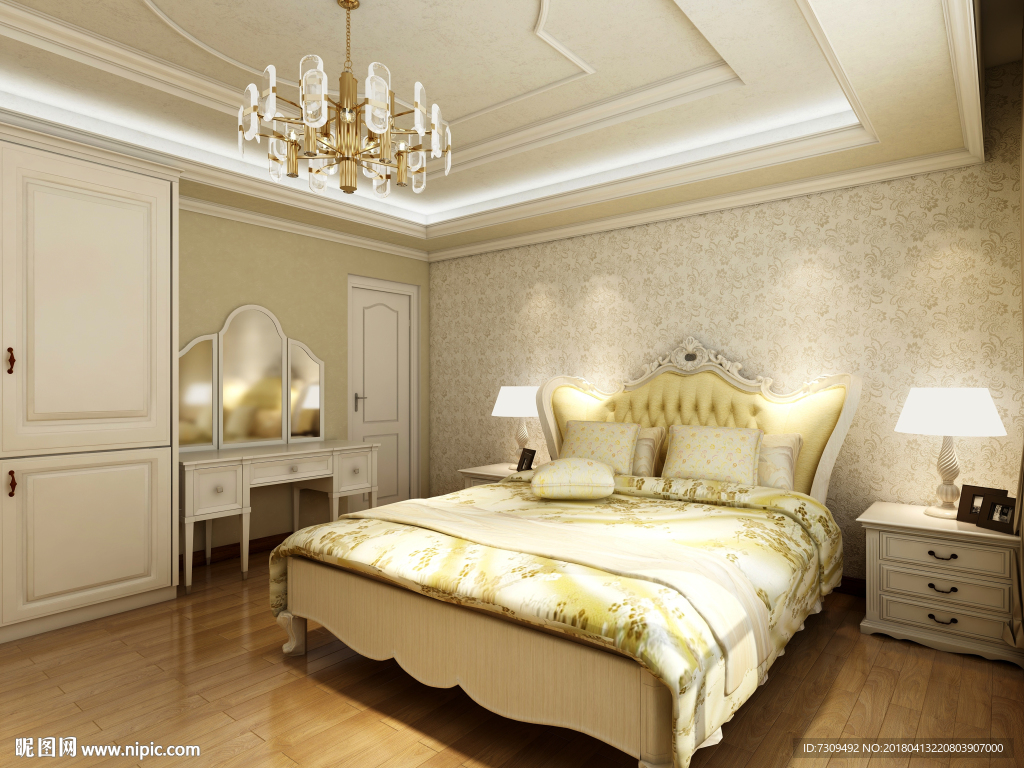 欧式主卧家居装修效果图