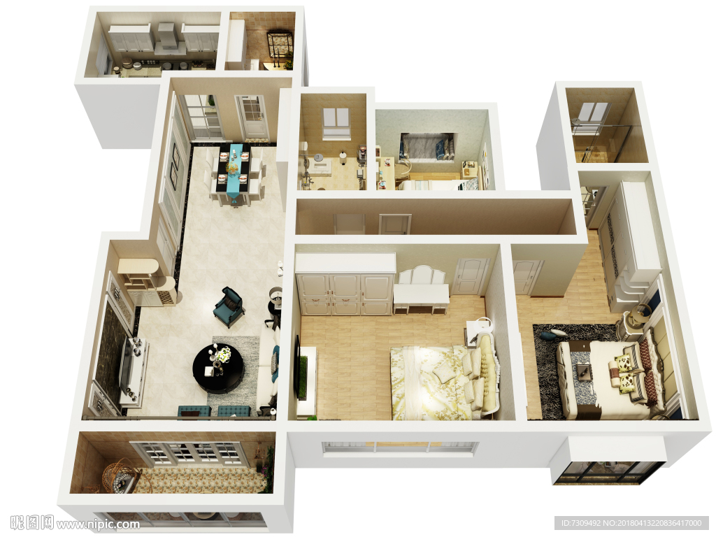 欧式装修户型效果图