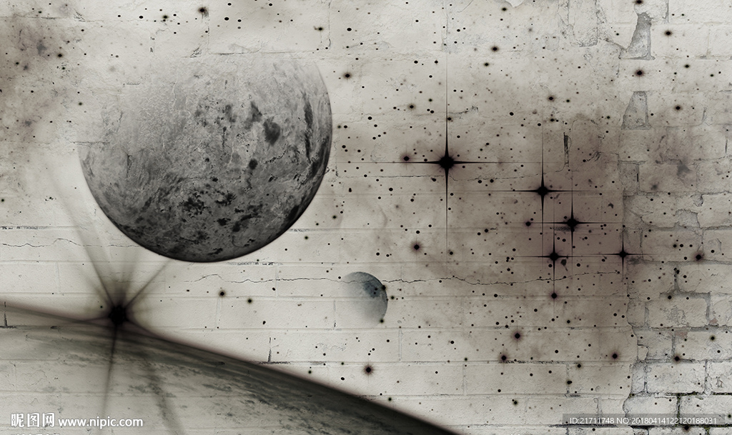 梦幻太空星球星云电视背景墙