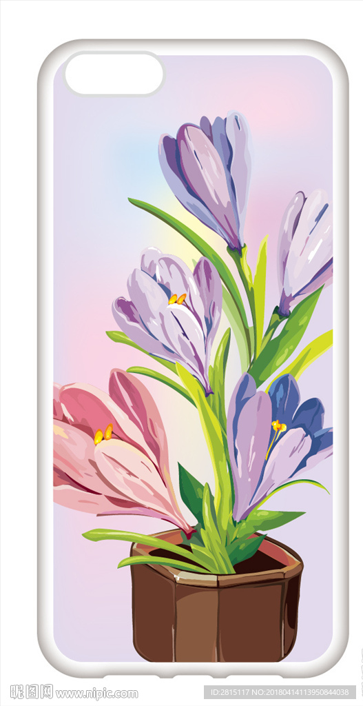 油画花坛手机保护壳彩绘图案