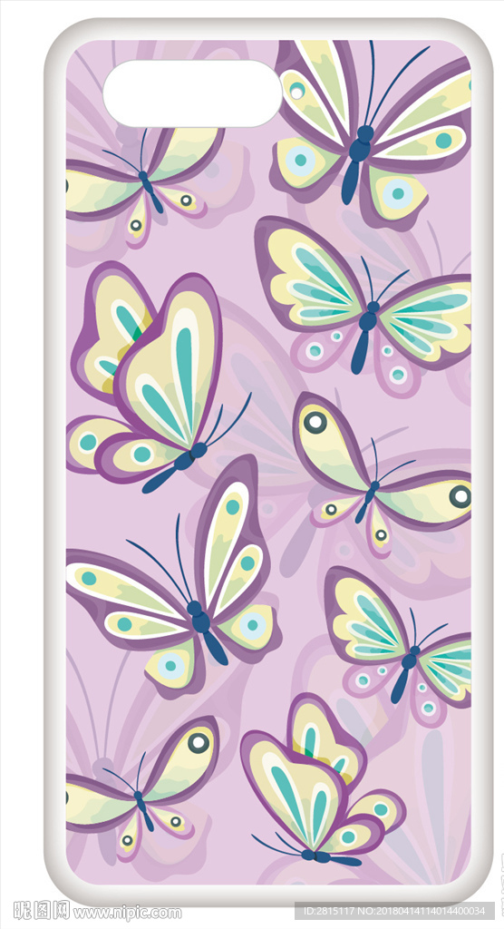 蝴蝶手机保护壳彩绘图案