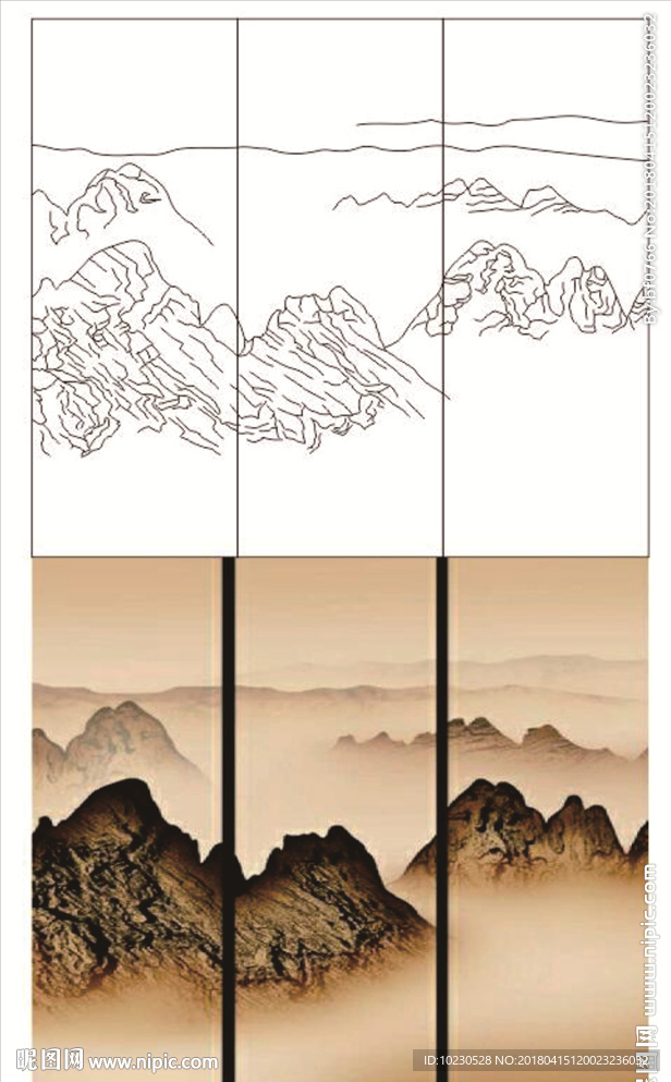 精彩移门山水