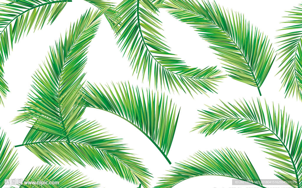 热带植物矢量图案无缝墙纸