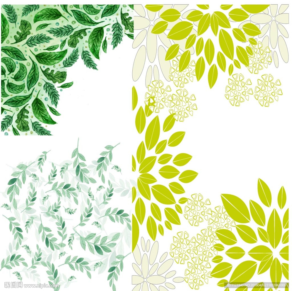 清新叶子花纹