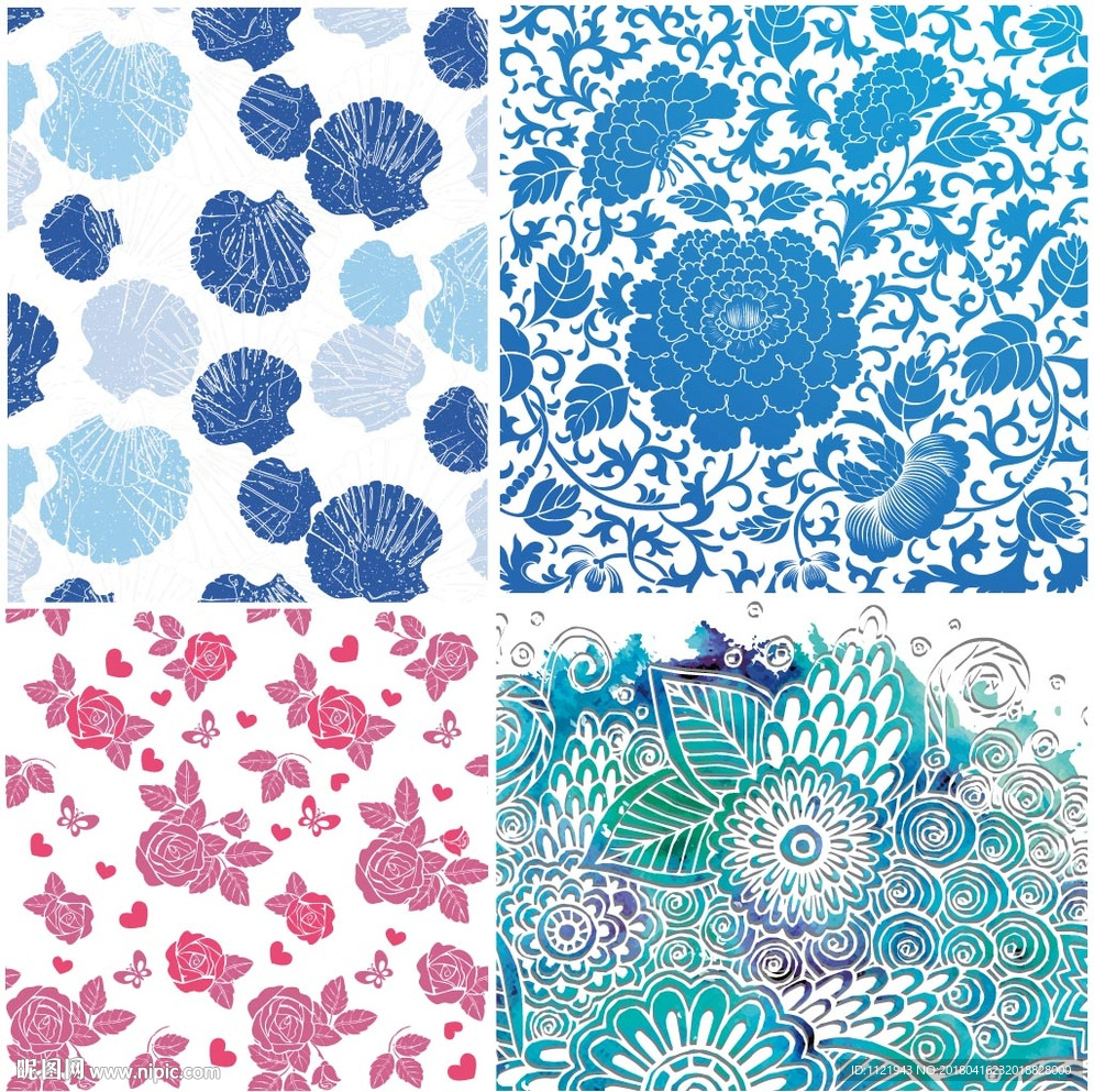 小清新花卉纹理背景