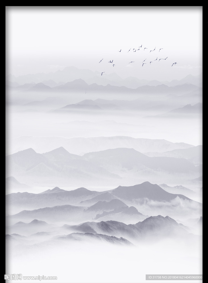 竖幅山水画