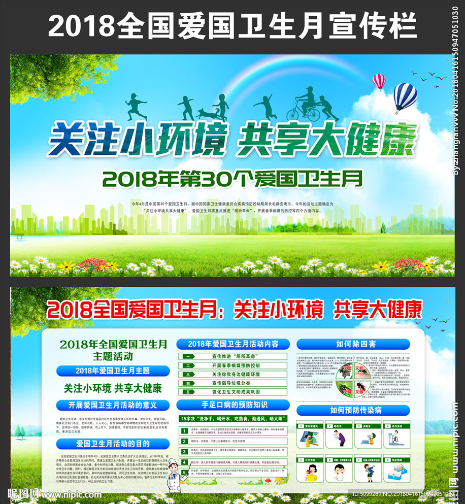 2018爱国卫生月活动知识展板
