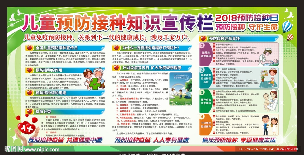 预防接种日宣传栏展板
