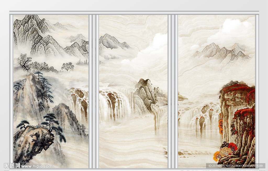 水韵山河移门