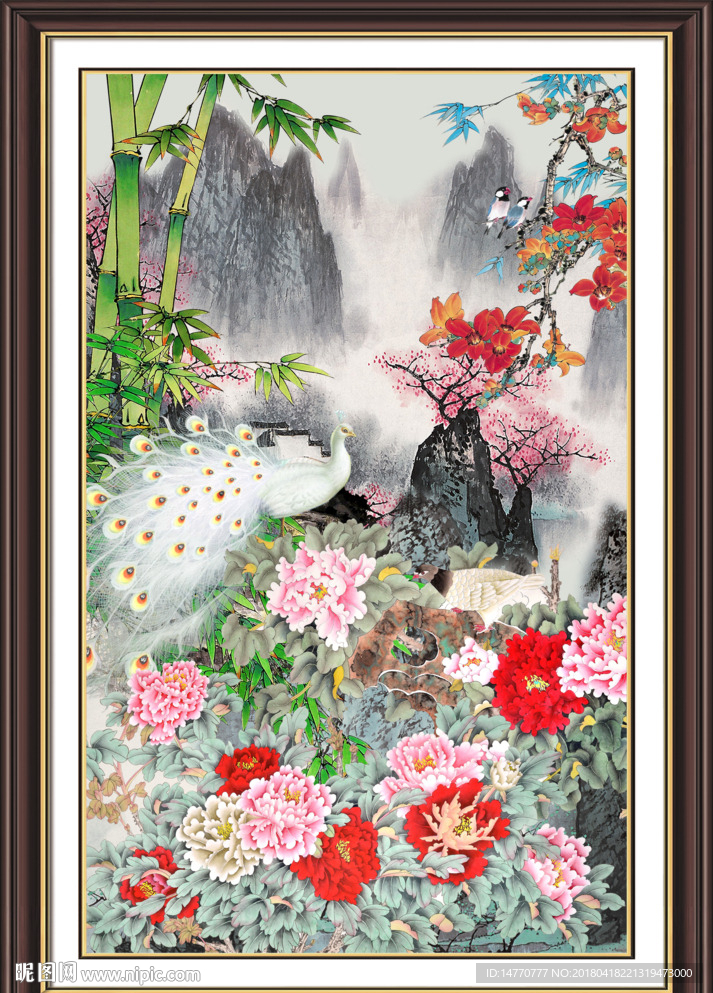 国画孔雀图