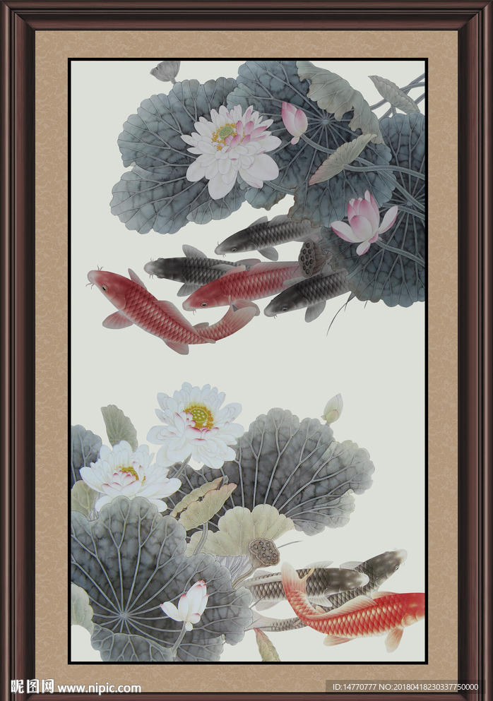 荷花鲤鱼图