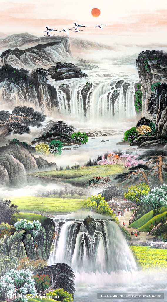 玄关国画山水