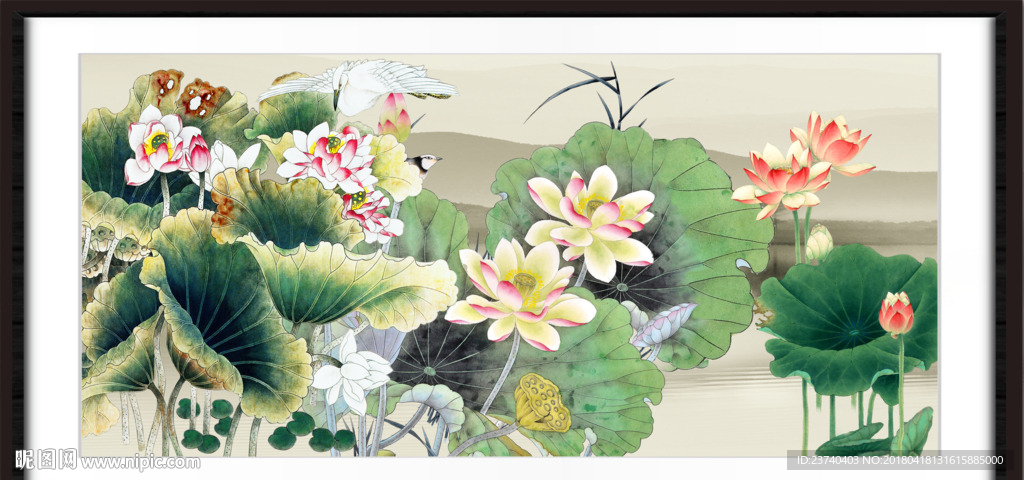 国画荷花