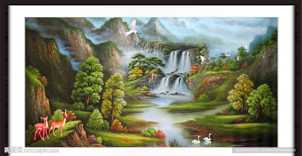 风景油画山水