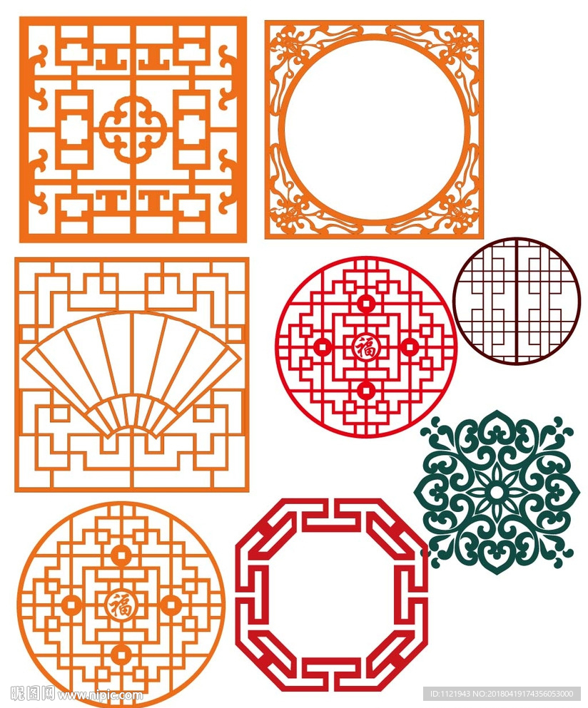 木雕屏风花纹
