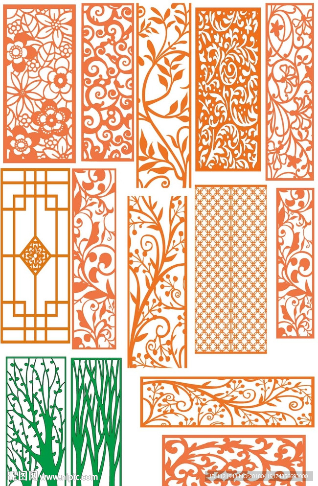 屏风木雕花纹