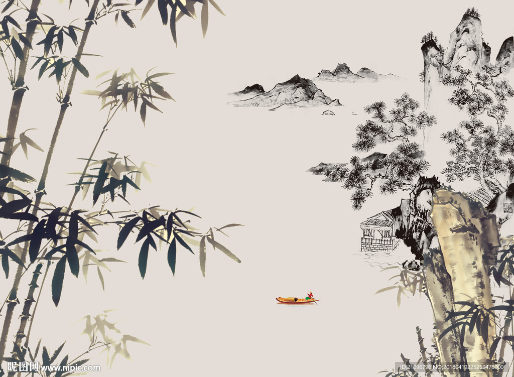 水墨竹子背景