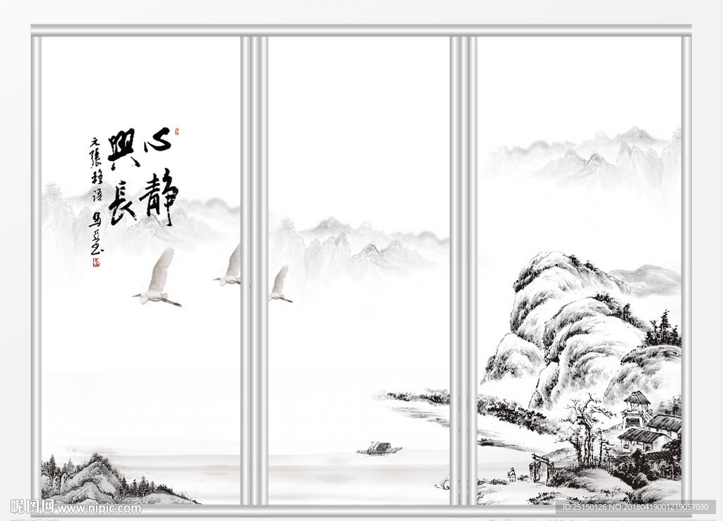 中式水墨风格移门