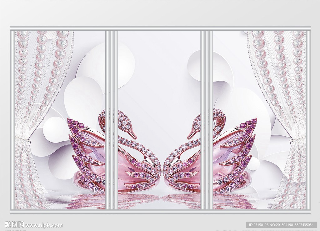 现代时尚3d珠宝移门