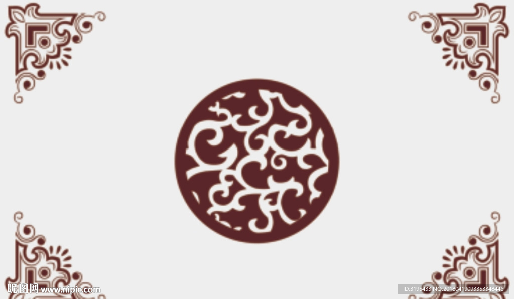 硅藻泥圆形天花图案  边角花