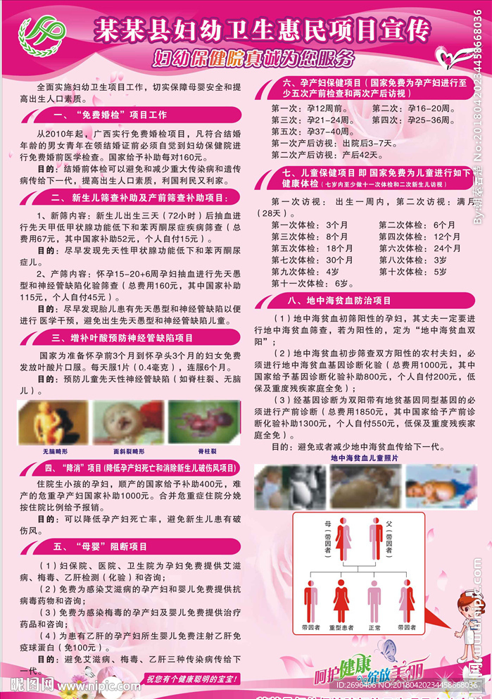 妇幼卫生惠民项目宣传海报
