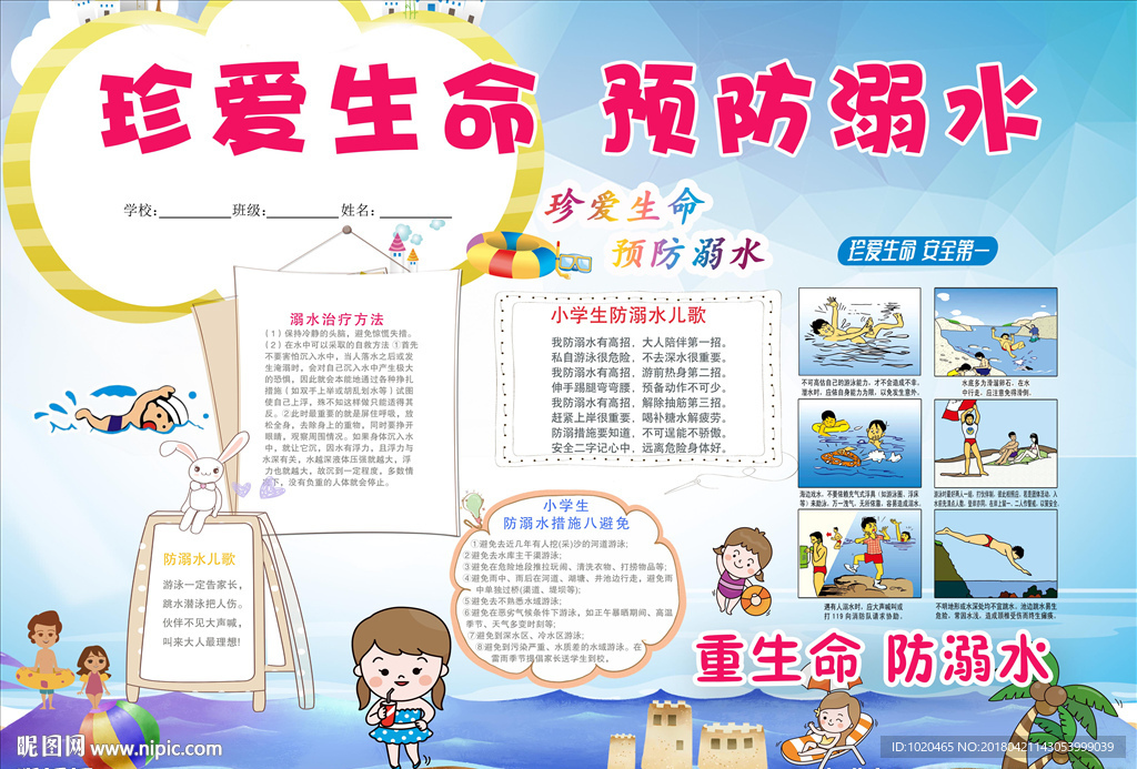 溺水安全教育小报