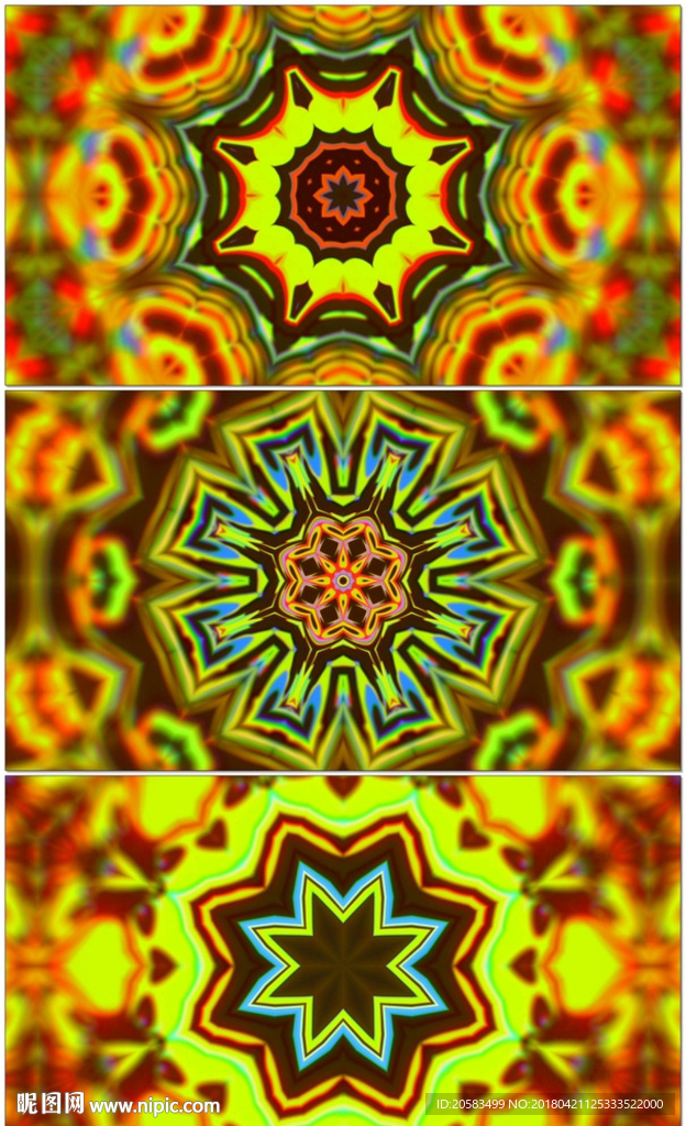 绚丽的万花筒背景视频