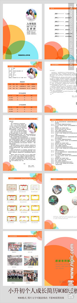word自排版小升初简历模板