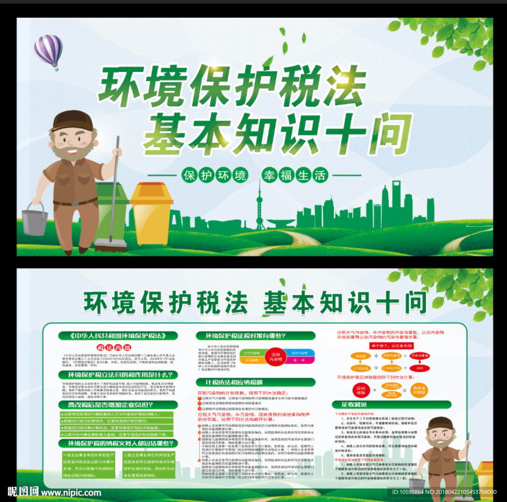 保护环境展板模板设计