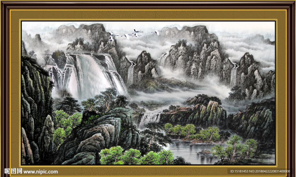 水墨国画山水