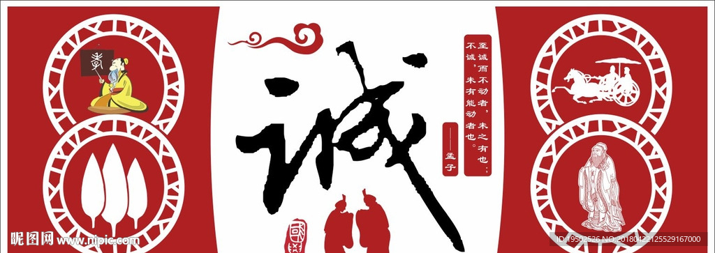 校园文化墙 诚文化 诚信文化