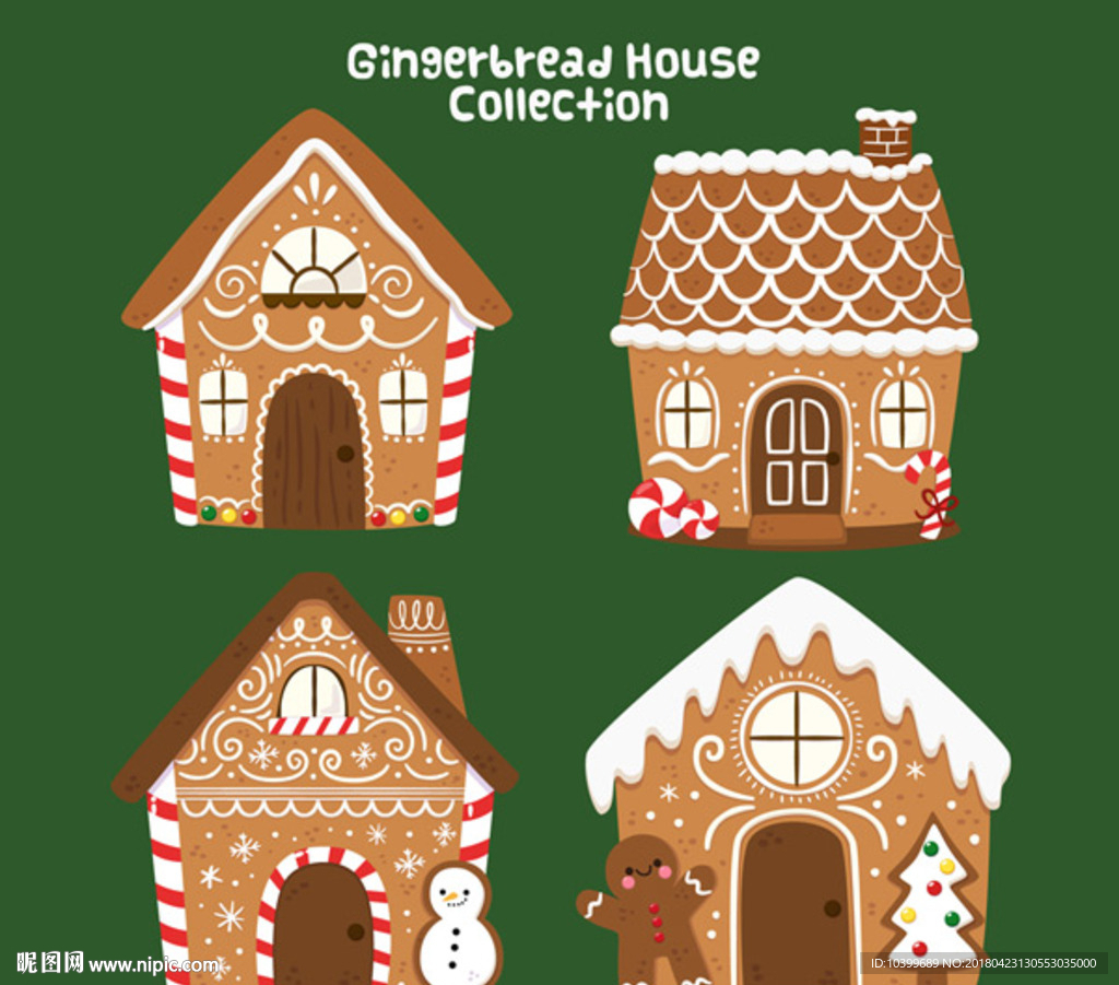 圣诞姜饼屋矢量