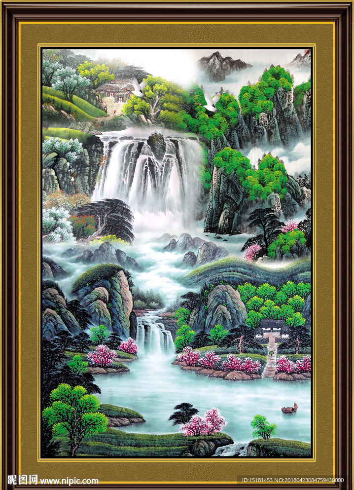 泰山国画山水