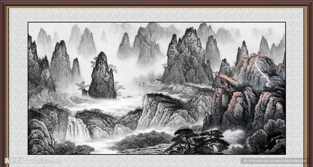 水墨山水国画