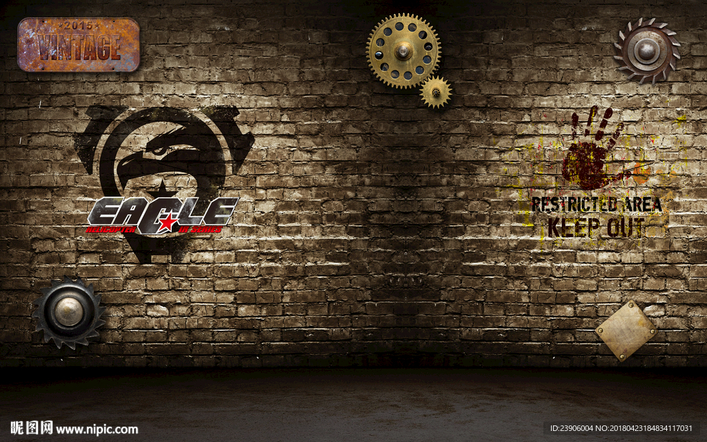 怀旧工业风loft工装背景墙