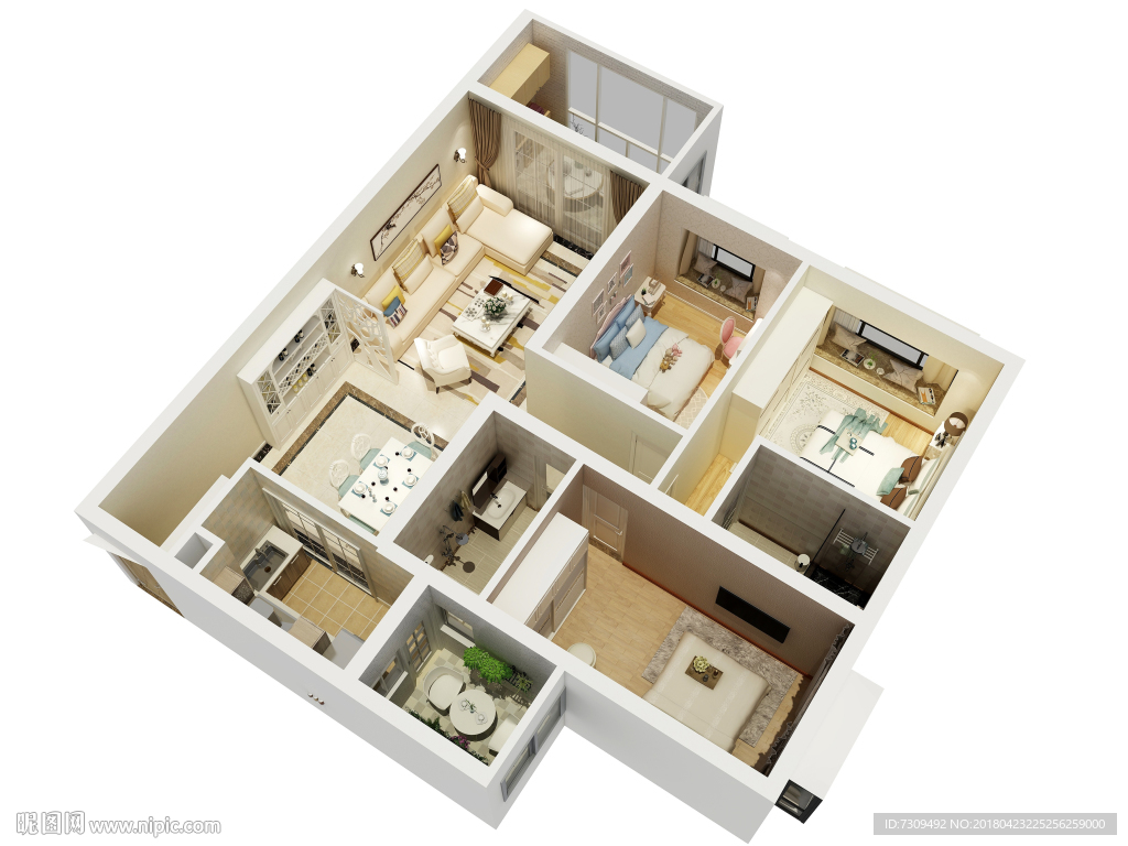 欧式装修户型效果图